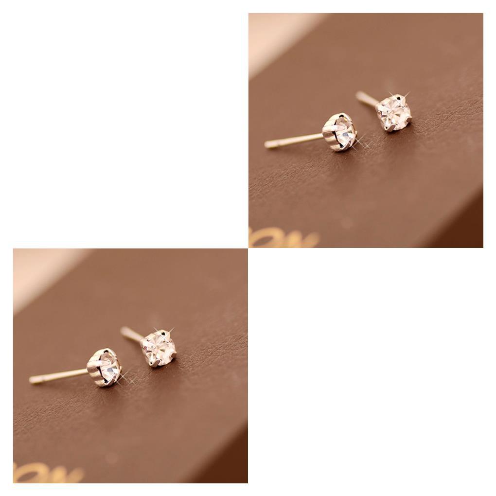 Set 1 / 2 / 3 / 5 Khuyên Tai Khối Lập Phương Đính Đá Dễ Thương