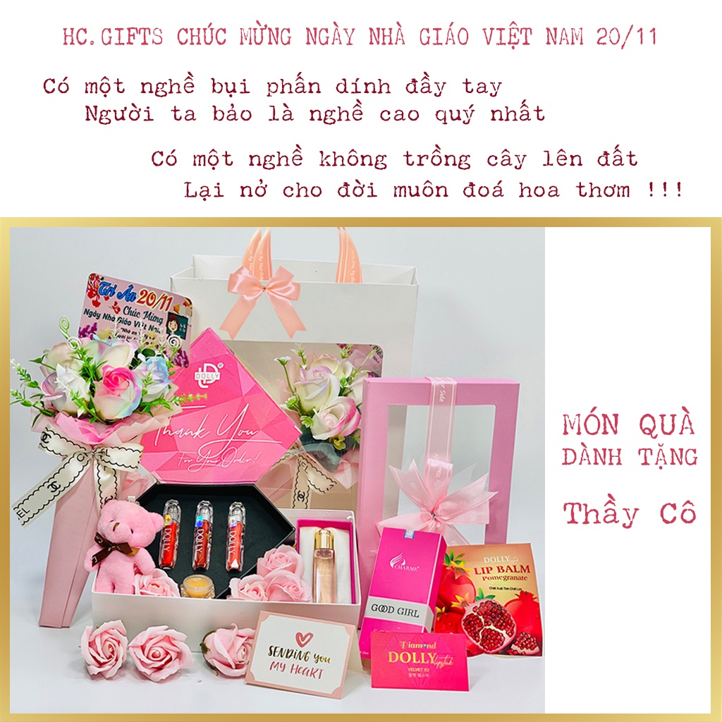 Quà tặng 20 11 sang trọng, set quà 20 11 son môi nước hoa Pháp ý nghĩa dành tặng tri ân thầy cô giáo