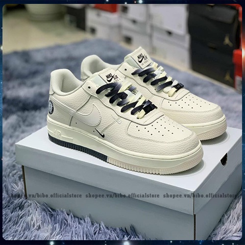 Giày Air Force 1 Low Brook Lyn Sail Black, giày AF1 Chữ B Màu Be Đế Âm Dương 2 Màu Cực Hot Full Size Nam Nữ