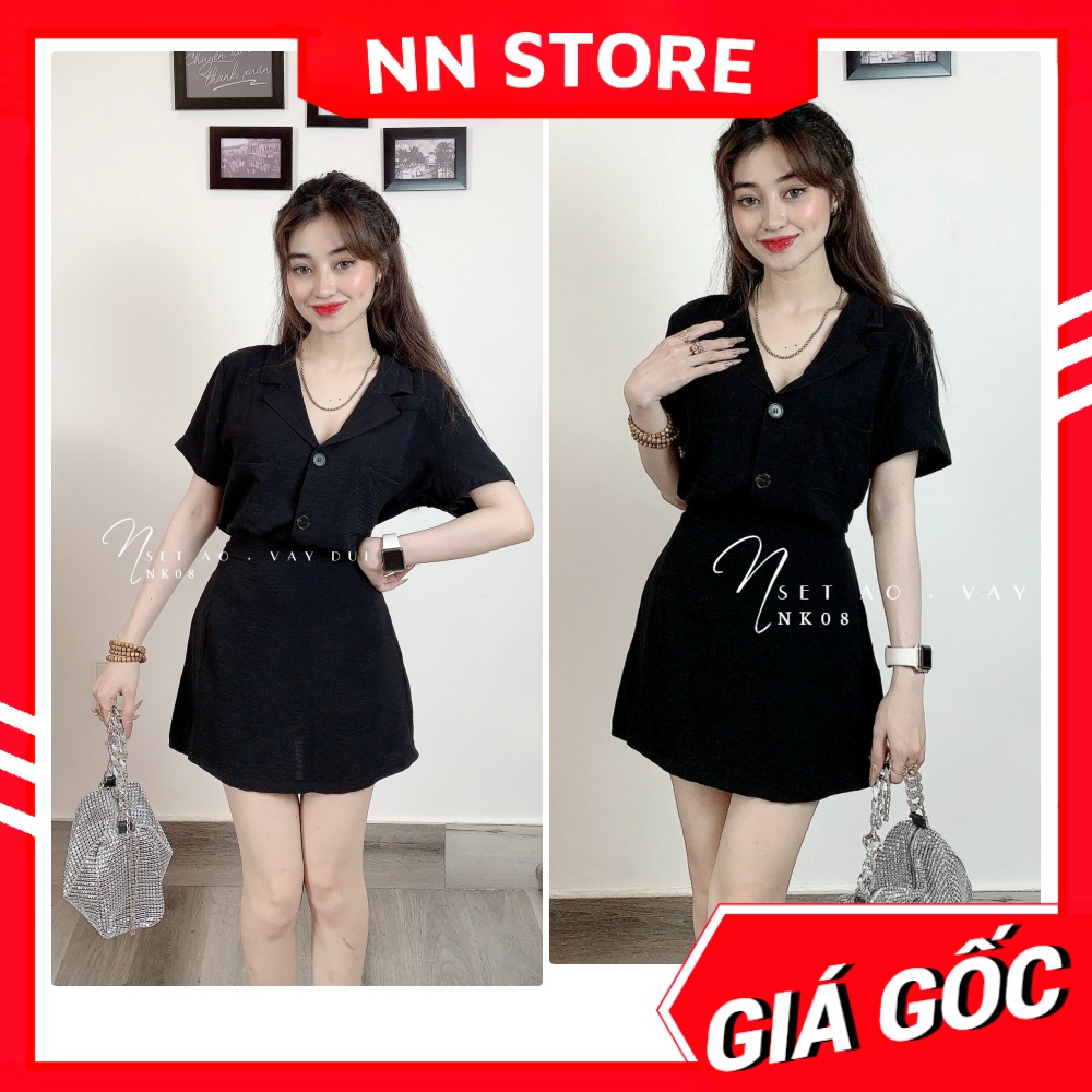 SET VÁY KÈM ÁO SƠ MI CỰC XINH NK08 ⚡100% ẢNH THẬT⚡NN CHUYÊN SỈ - NN STORE