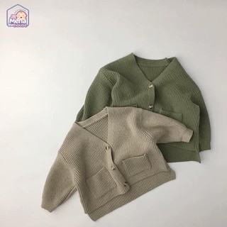 Áo khoác cadigan len dày dặn cho bé