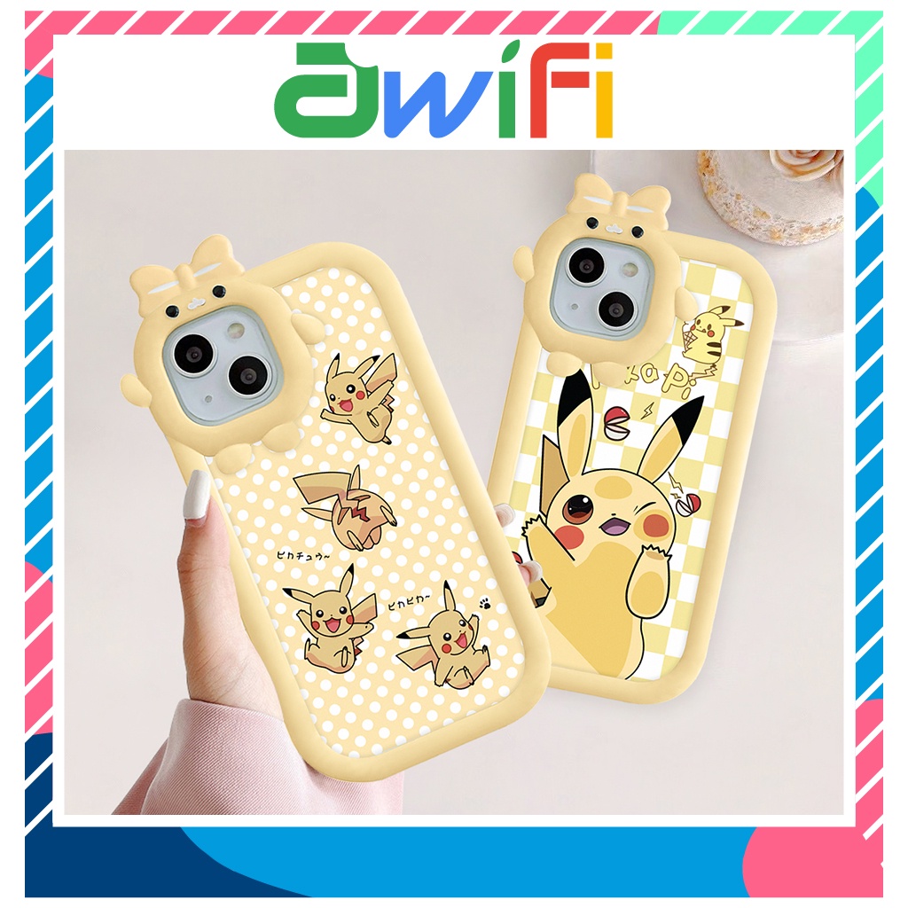 Ốp lưng iphone nơ camera hình vuông pikachu cute 6splus/7/7plus/8/8plus/x/xs/11/12/13/pro/max/plus/promax-SALE SỐC M2-3