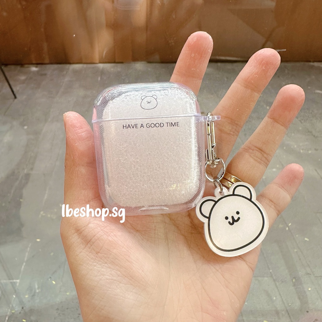 Vỏ Bảo Vệ Tai Nghe Không Dây Case Airpods 1 2 3 Pro Trong Suốt In Hình Kèm Móc Khóa Dễ Thương Chống Bụi Chống Trầy