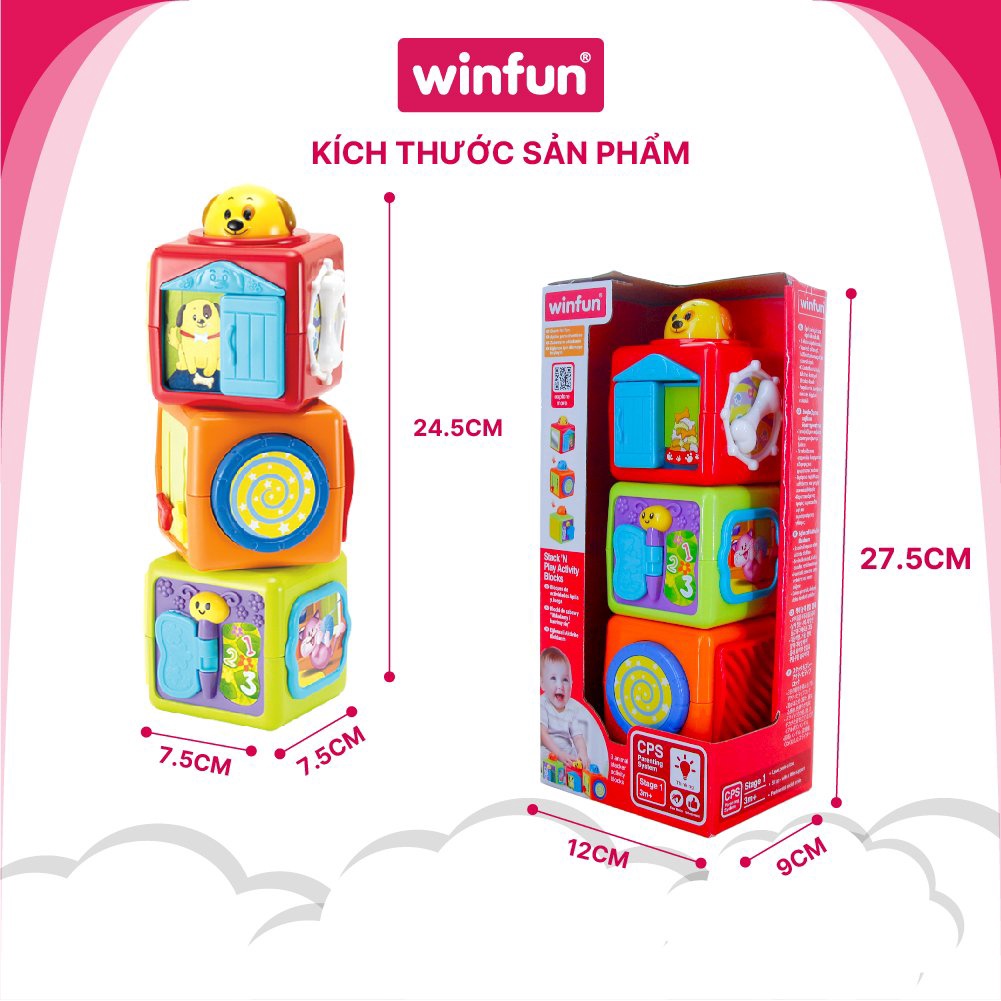 Đồ chơi xếp hình khối nhận biết màu sắc hình thú cưng Winfun 0613 - đồ chơi phát triển tư duy logic và hình ảnh cho bé