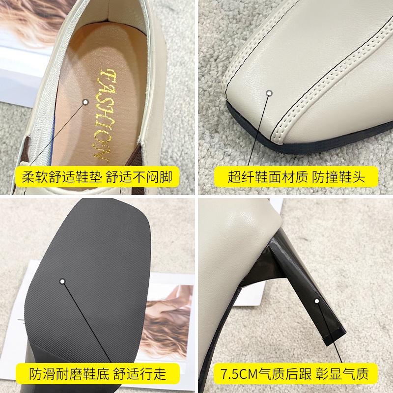 Giày Cao Gót Mũi Vuông Phong Cách Hàn Quốc Thanh Lịch Thời Trang Cho Nữ