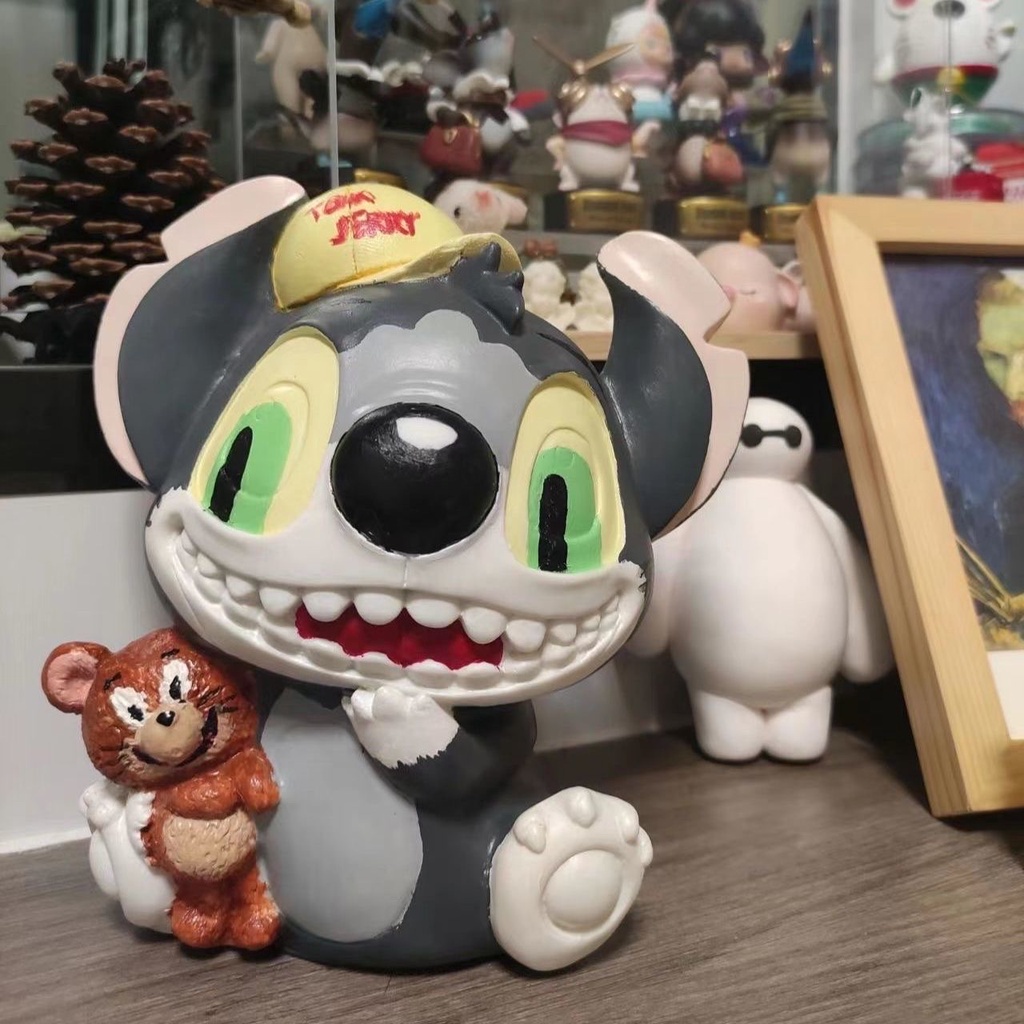 Tượng tô màu stitch - Tượng thạch cao 17cm - Tượng nhân vật hoạt hình