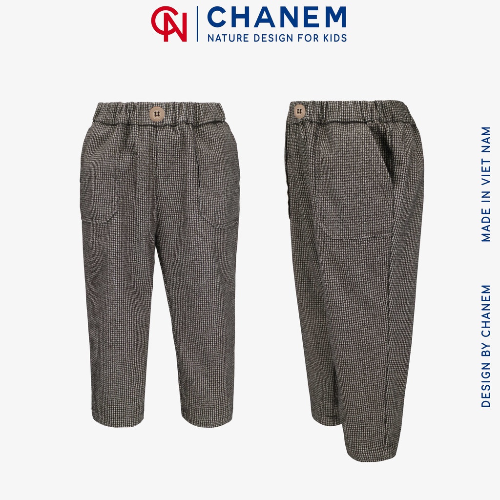 Quần dài mùa đông cho bé trai bé gái CHANEM có 3 túi, chất liệu dạ mềm mại ấm áp cho bé từ 1 - 10 tuổi