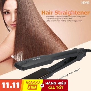 Máy uốn duỗi tóc kemei - máy ép tóc tạo kiểu chuyên nghiệp