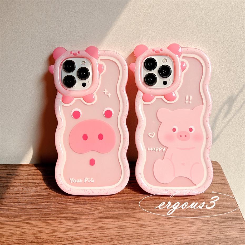 Ốp Điện Thoại Họa Tiết Chú Heo Hồng Hoạt Hình Cho iPhone 14 13 12 11 Pro Max 8 7 Plus X Xs SE2020 Xr Xs Max 6 6s Plus