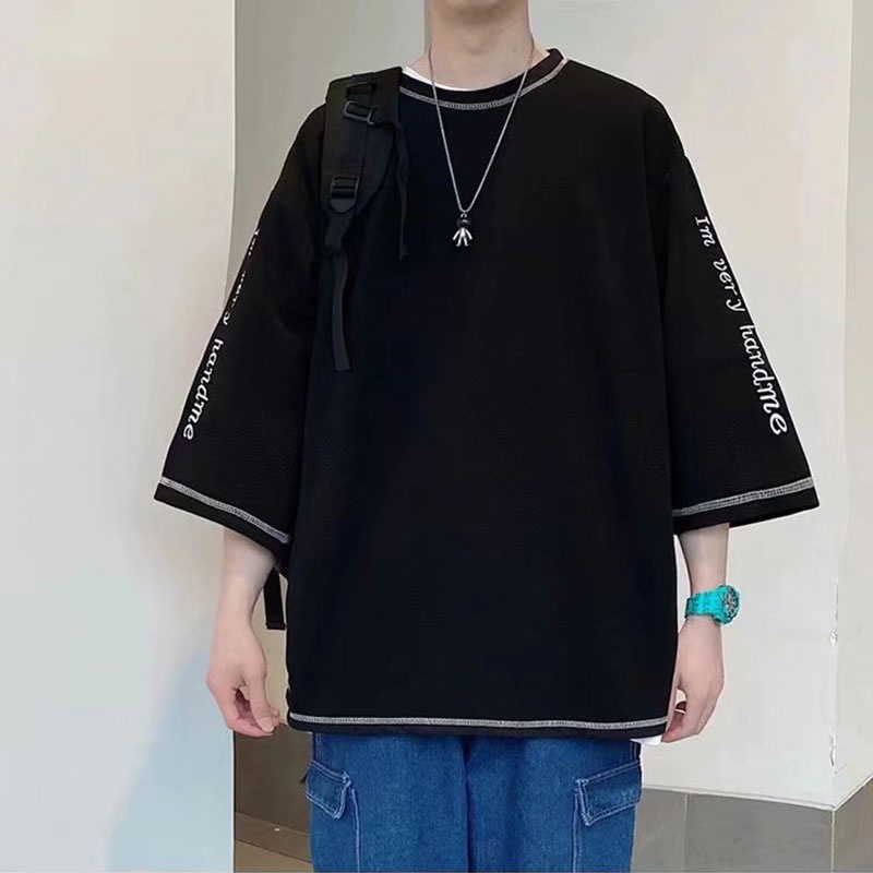 Áo Thun Tay Ngắn Cổ Tròn Dáng Rộng Thời Trang Mùa Hè Cho Nam