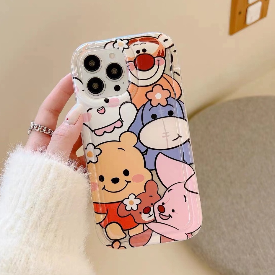 Ốp Điện Thoại TPU Dẻo Trong Suốt Họa Tiết Chú Gấu Cho IPhone 11 12 13 14 Pro Max 7 8 Plus X XS XR 6 6S SE 2020