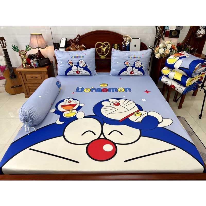 Bộ ga gối Doremon siêu mát lạnh 5D