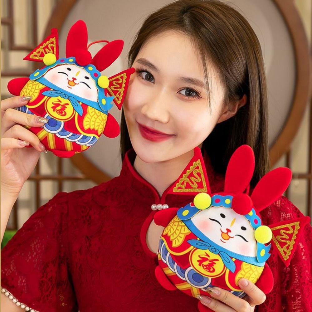 ANEMONE Đồ chơi nhồi bông Hình Thỏ Hoàng Đạo Sáng Tạo Trang Trí Ba Lô / Túi Xách Cho Bé DIY Mừng Năm Mới