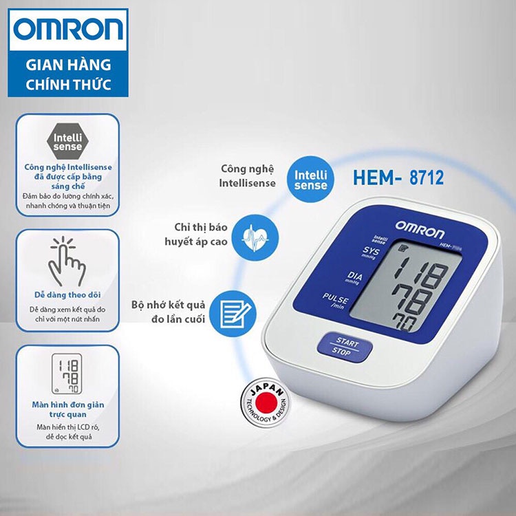 Máy Đo Huyết Áp Tự Động OMRON HEM-8712