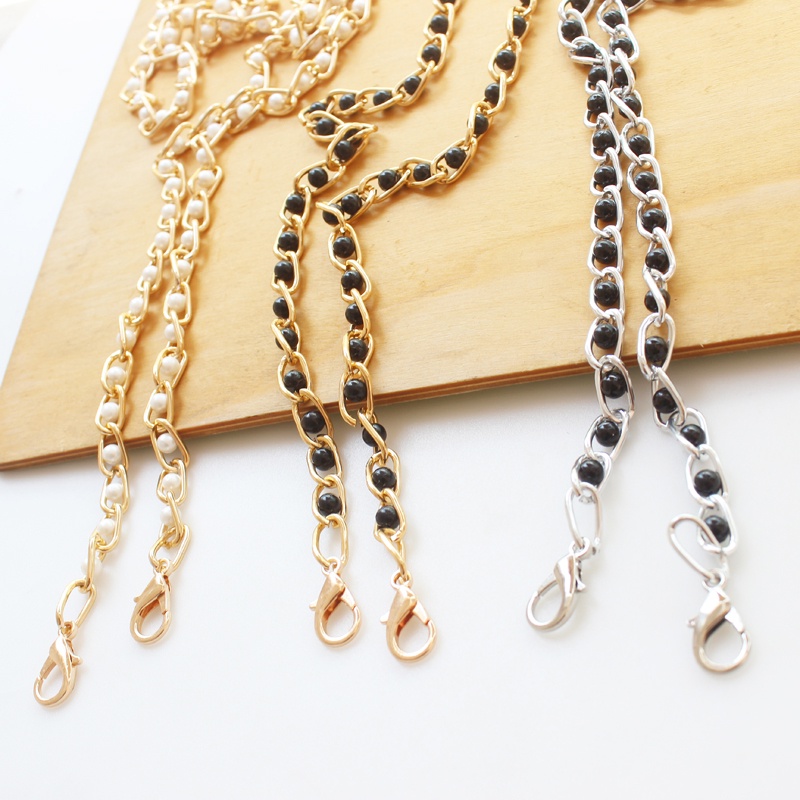 Dây Xích Nhôm Bản Rộng Đính Hạt Trang Trí Túi Xách Tiện Dụng