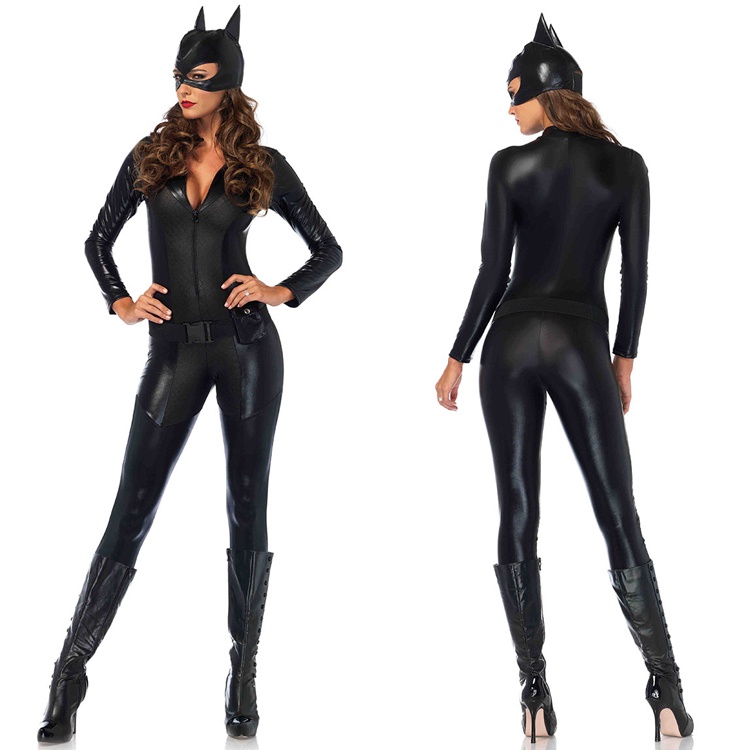 Catwoman carsuit jumpsuit đen PU batman catwoman cosplay catwoman nóng nhảy bên bodysuit