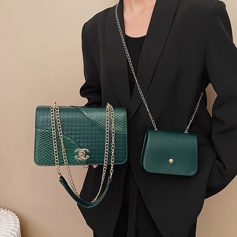 Túi Đeo Vai Vân Da Cá Sấu Cao Cấp Phong Cách Cổ Điển Thời Trang Cho Nữ