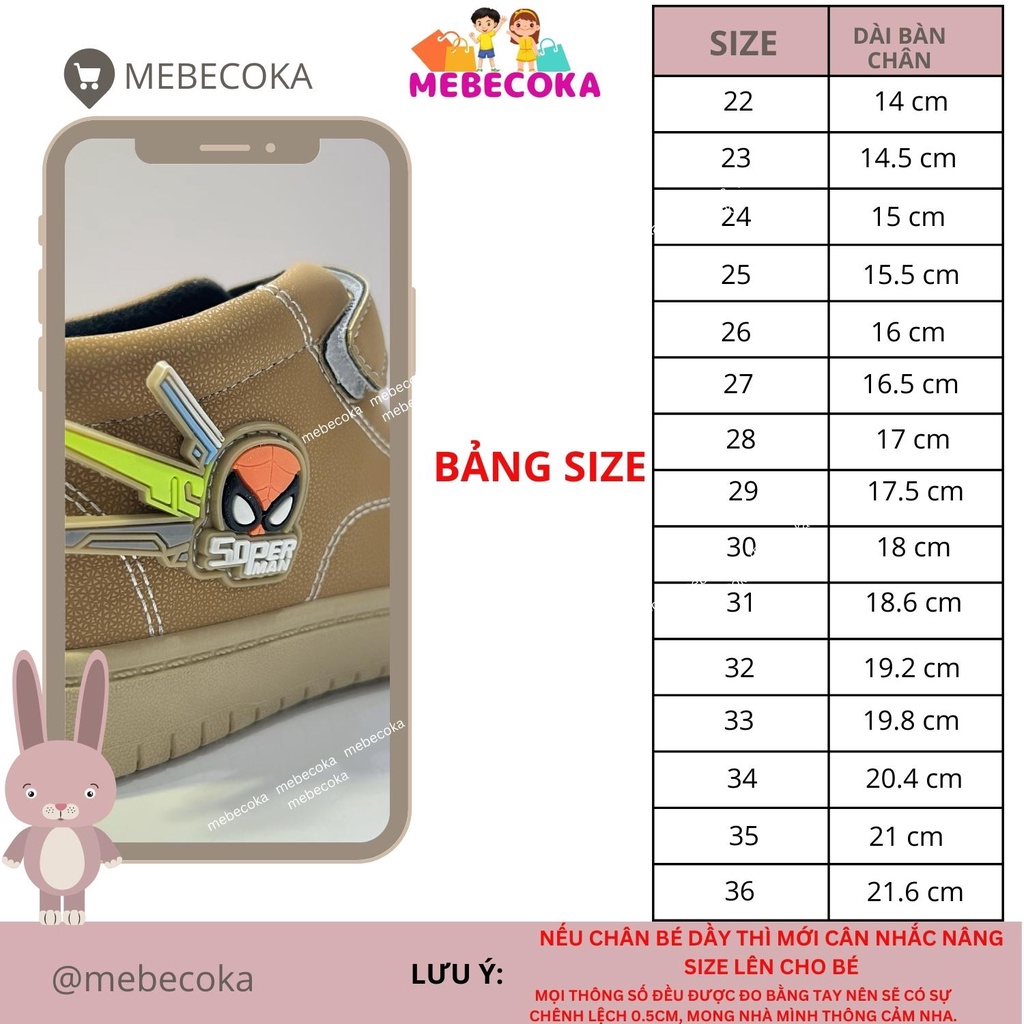 Giày bốt cao cổ cho bé - Bốt cao cổ quai dán cực chất phối 2 màu CÁ TÍNH đế êm mềm nhẹ phong cách Hàn Quốc