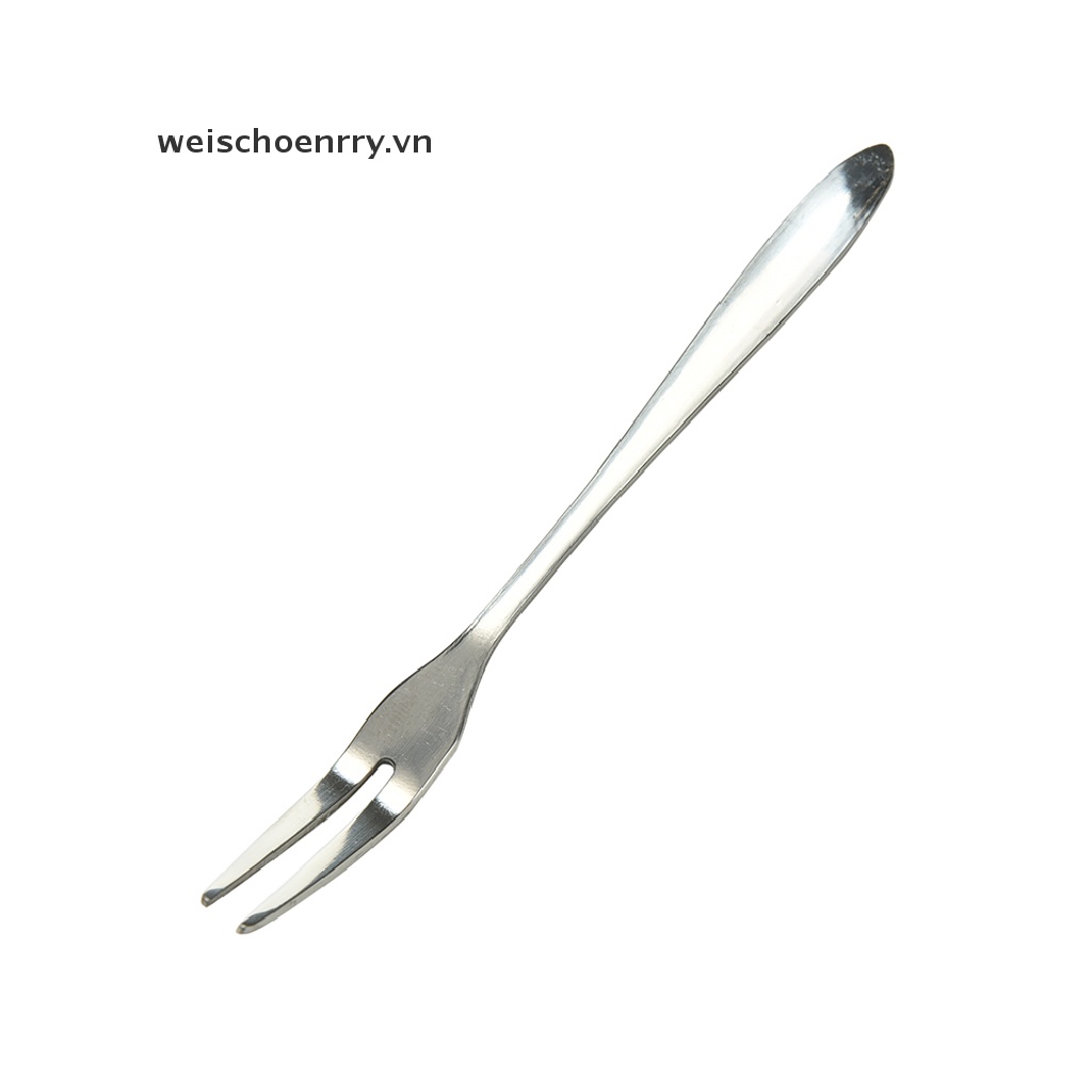 Set 5 Nĩa Ăn Trái Cây Bằng Thép Không Gỉ Hai Răng Dùng Trong Nhà Bếp