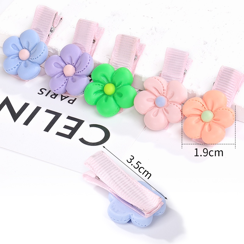 Kẹp Tóc Đính Hoa Màu Hồng Xinh Xắn Thời Trang Cho Bé Gái