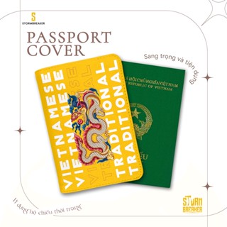 Bao Da Hộ Chiếu STORMBREAKER - Ví Đựng Passport Vietnamese Traditional -Thêm Tên Cá Nhân -Màu Sắc Đen-Nâu-Trắng - PPT190