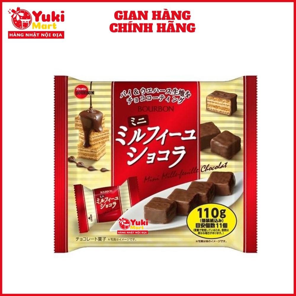 Bánh xốp mille Feuille phủ sô cô la 110g DATE T9/2024