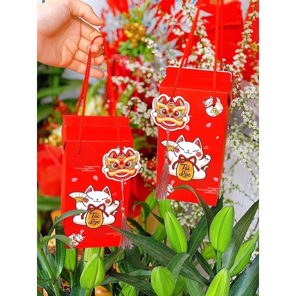 Tag treo/liễng tết kèm dây treo Kỳ Lân, Mèo Thần Tài