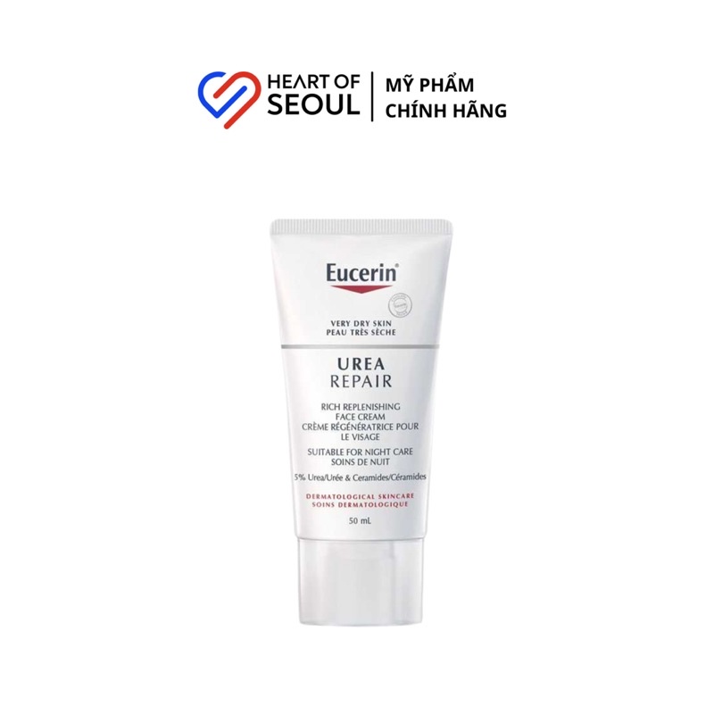 Kem dưỡng phục hồi da Eucerin Dry Skin Relief Face Cream 5% Urea Repair 50ml (Bill Hàn)