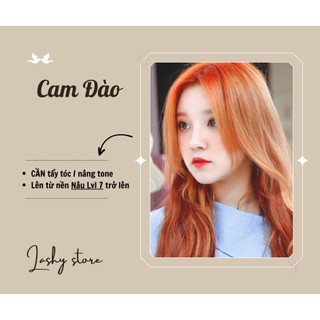 Combo Thuốc nhuộm tóc màu CAM ĐÀO - Kèm trợ nhuộm - Lên màu chuẩn - Lashystore, Lashy store