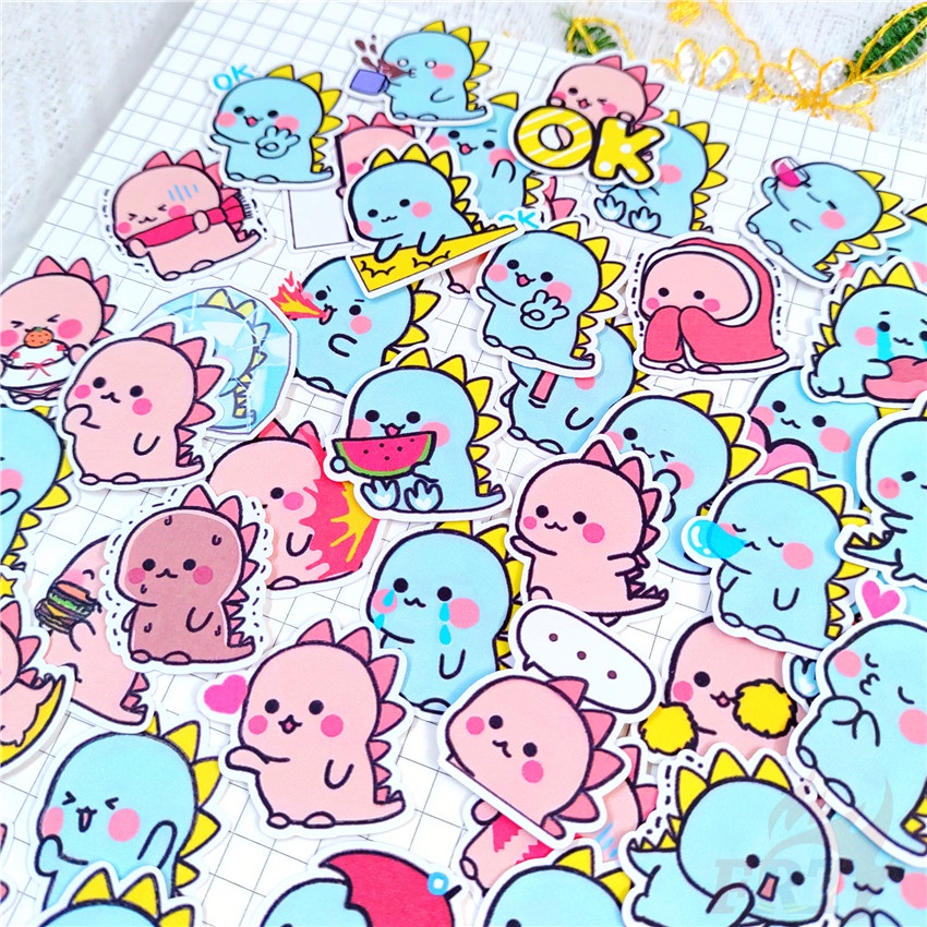 Set 60 Món Đồ Chơi Chất Lượng Cao ☆ Sticker Dán Trang Trí Nhật Ký Hình Khủng Long Ngộ Nghĩnh Q-2 ☆ Sticker Dán Trang Trí Album Thời Trang DIY Kích Thước 2~3cm