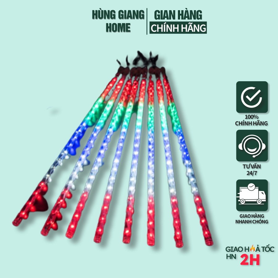 Đèn led trang trí Hùng Giang Home - Bộ đèn led sao băng đủ 8 màu ống 50cm có hiệu ứng giọt nước