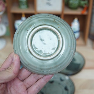 Bộ 10 Đĩa Chấm Men Lam - Gốm Sứ Nhật Bản