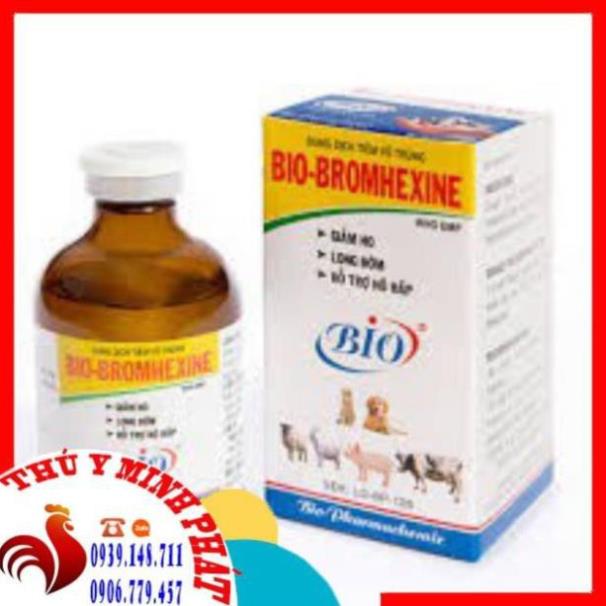 BIO BROMHEXINE chai 100ml Giảm ho tiêu đờm cho chó, mèo gà BROM