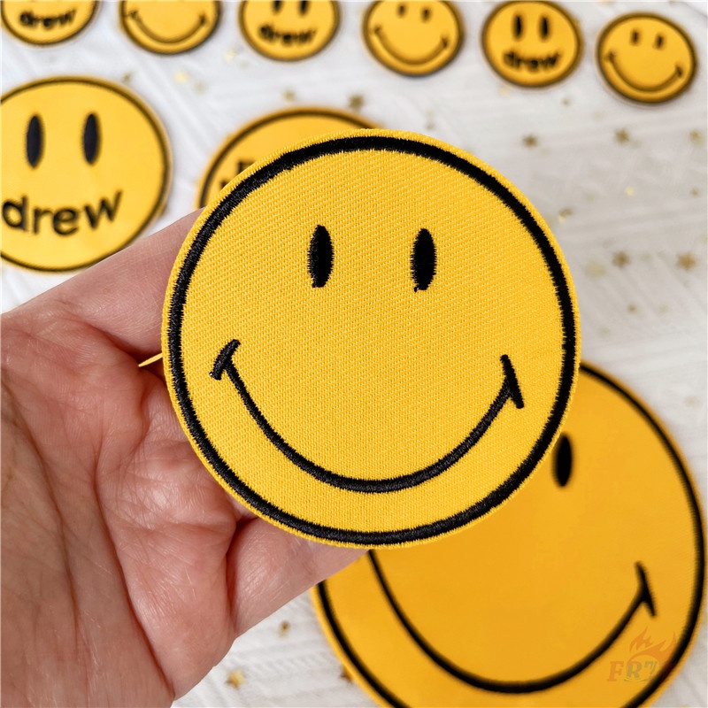 ♚ Sticker Ủi Thêu Hình Mặt Cười ♚ 1 Miếng Dán Ủi Quần Áo Hình Ngôi Nhà Mặt Cười