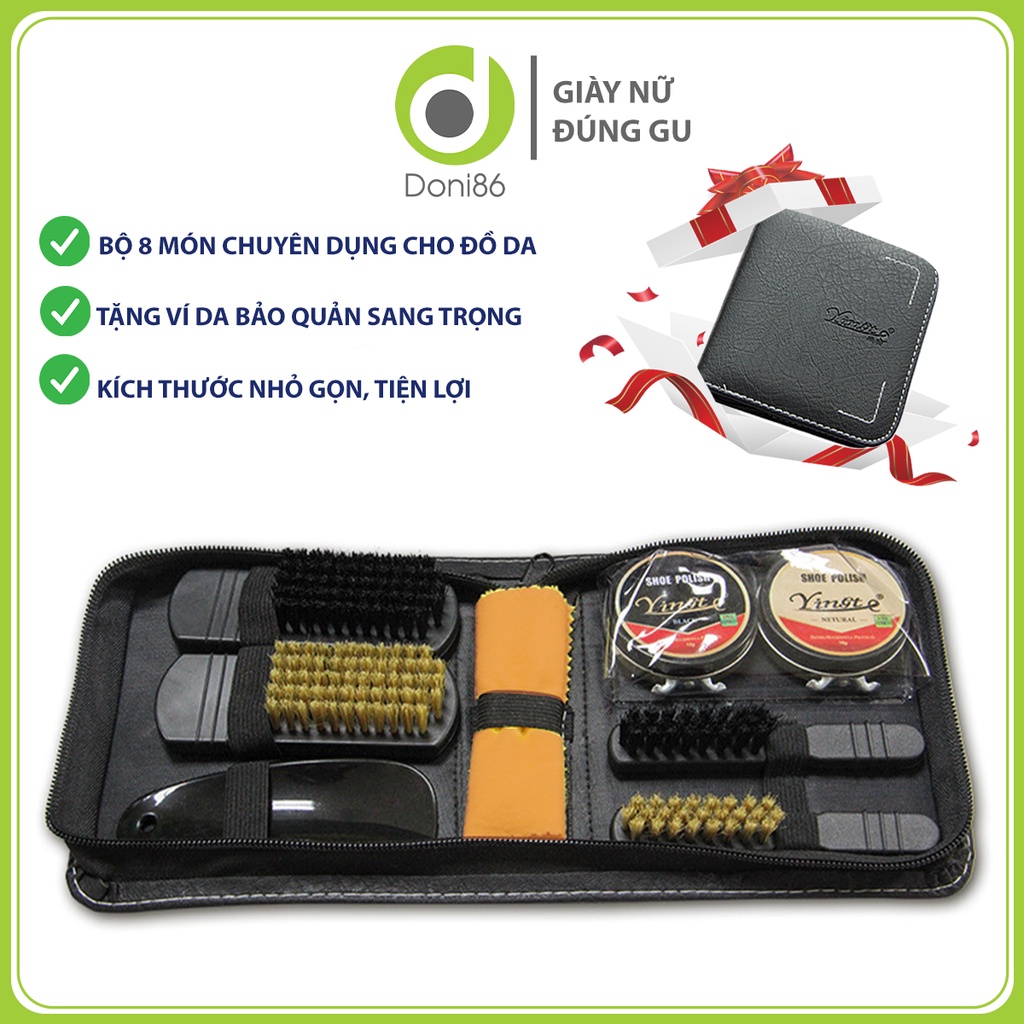 Bộ dụng cụ 8 món chuyên dụng dùng cho đồ da, có bao da bảo vệ sang trọng dễ mang theo người - Doni - DOPK294