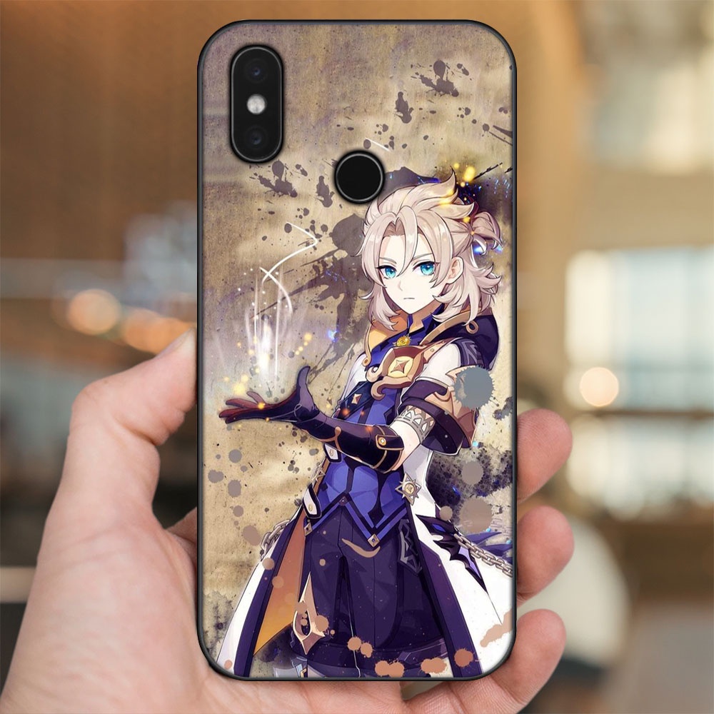 Ốp lưng Xiaomi Mi 8, Mi 8 SE viền đen in hình Albedo Genshin Impact