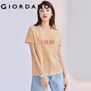 Áo thun GIORDANO 05391211 cổ thuyền hoạ tiết in chữ cho phái nữ