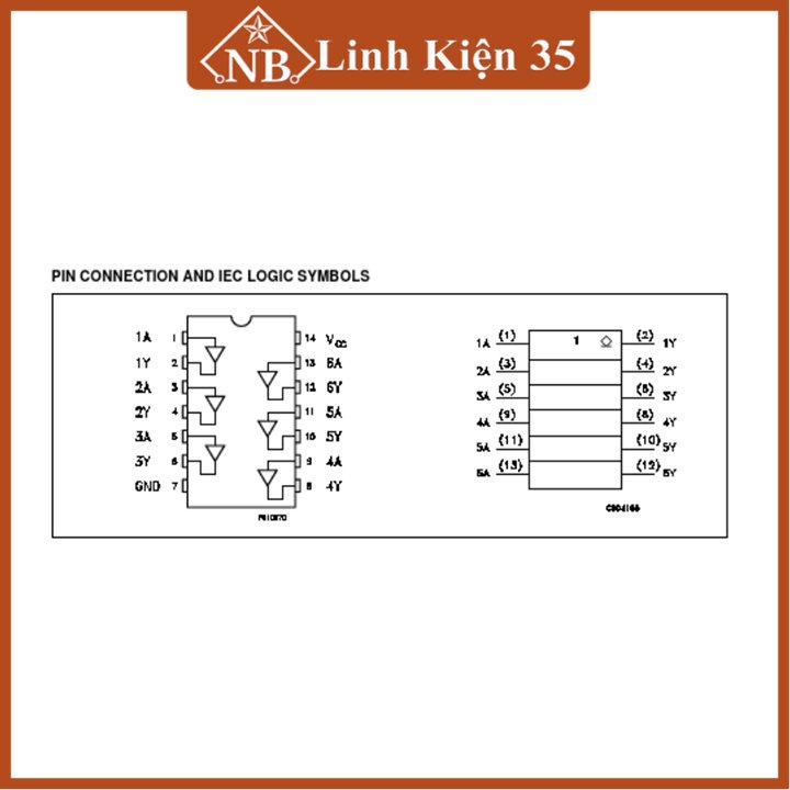 IC logic 74HC07 14P - HEX CMOS tốc độ cao