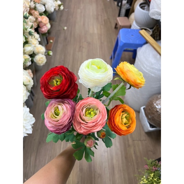 Hoa giả_Trà mao lương 1 bông 1 nụ cao 50cm thân to phủ lông trắng đẹp giống thật, phù hợp cắm bình trang trí nhà cửa