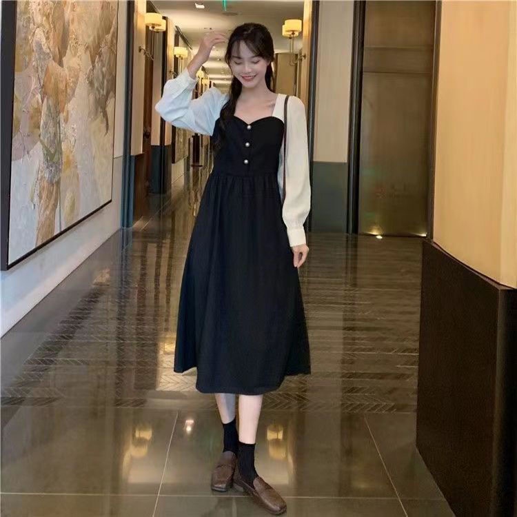 IELGY IELGY Đầm Dài Tay plus size Phong Cách Pháp Ngọt Ngào Cho Nữ