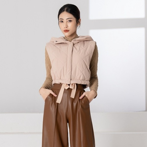 Áo gile phao nữ dáng ngắn HeraDG thiết kế crotop trần bông 3 lớp cao cấp siêu nhẹ chống gió chống bám bụi WJKBB2022