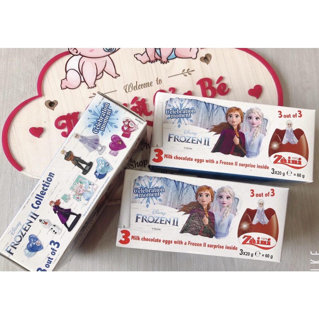 Hộp 3 Trứng Socola  Disney Zaini Ý.