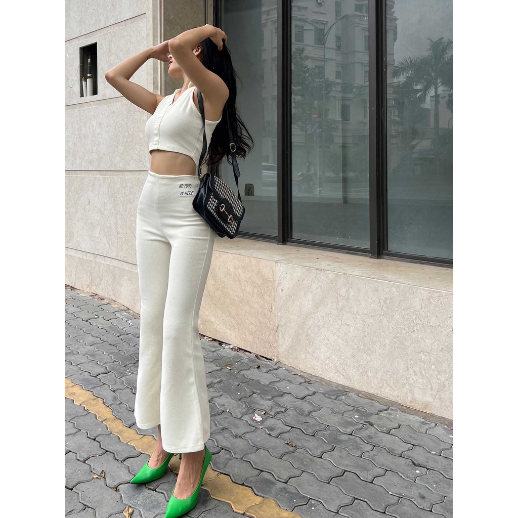 Set Nữ Áo Halter - Flair Pant , Chất Vải Thun Pique Thoải Mái , WSB001-05 ,SOMEHOW