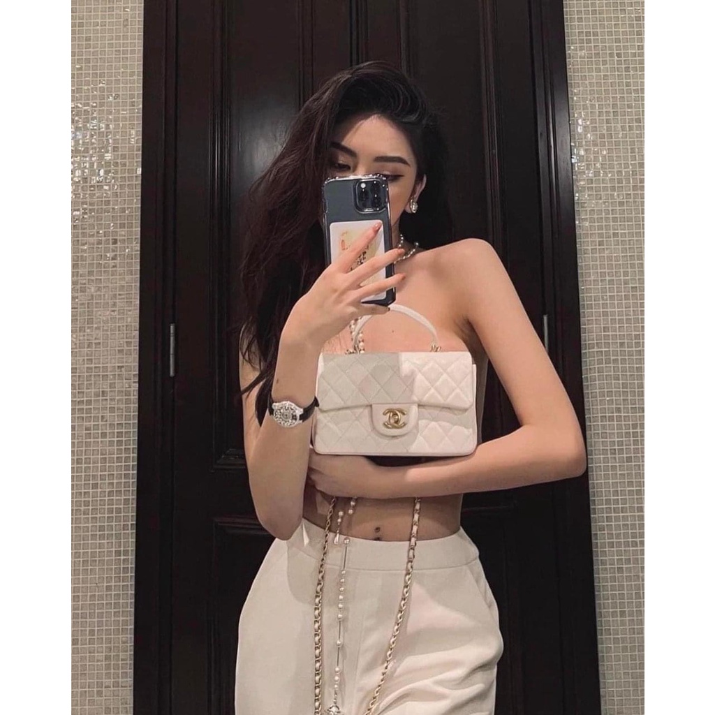 Túi Da Hạt Quai Xách Chần Trám size 20 Box xịn