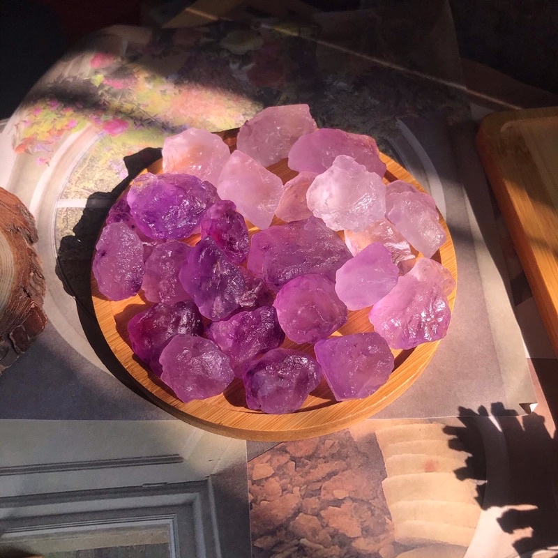 Dây chuyền Purple Fluorite tím đan macrame
