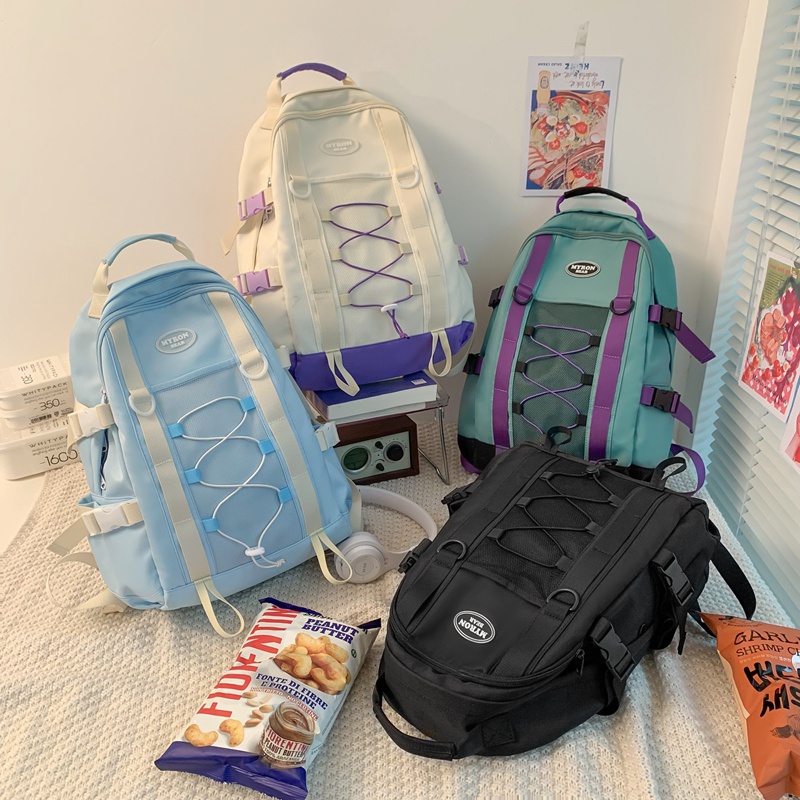 Balo PRETTYZYS sức chứa lớn 14inch phong cách Hàn Quốc 2022 thời trang trẻ trung cá tính cho nữ