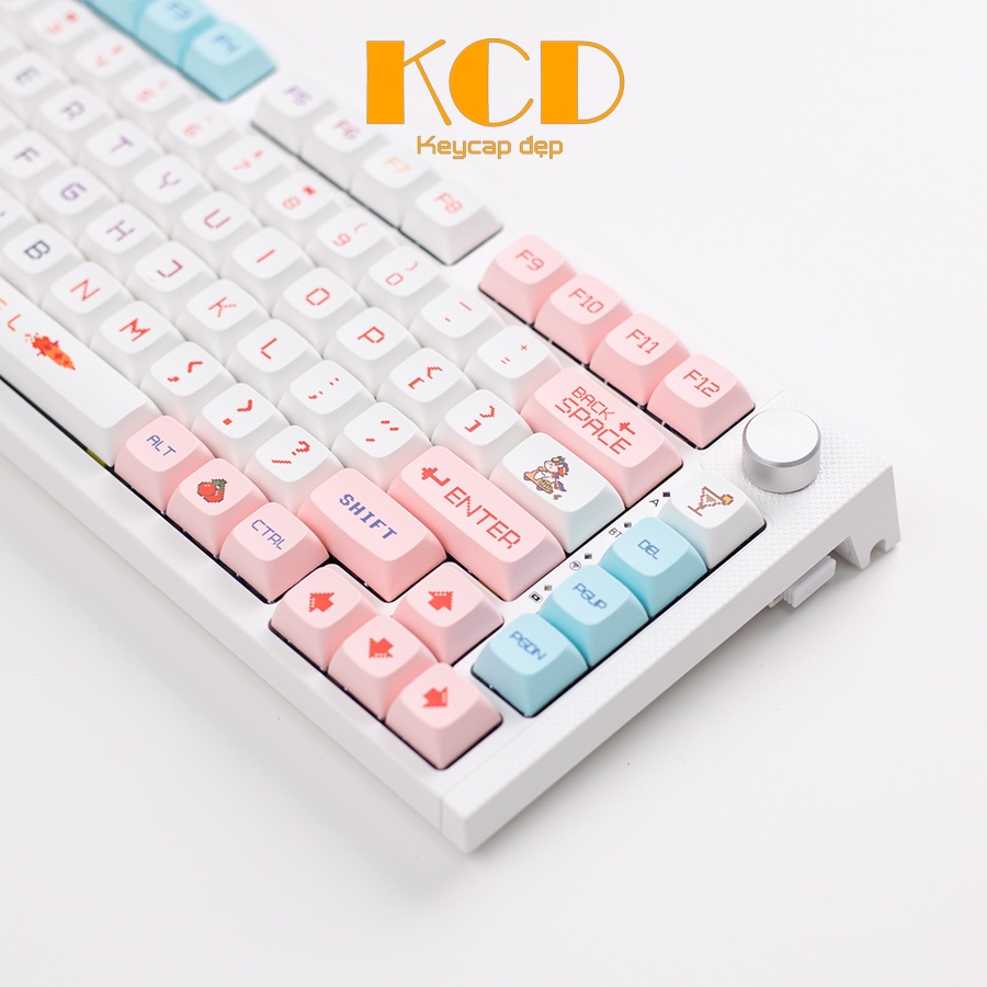 Bộ keycap PBT profile XDA 9.5mm Pixel War dễ thương, keycaps cho bàn phím cơ