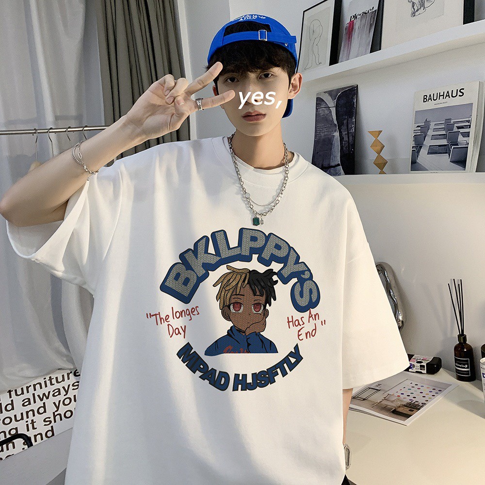 Áo thun tay lỡ RYN.Unisex BKLPPY'S màu Trắng- Phông nam nữ form rộng - T Shirt cổ tròn