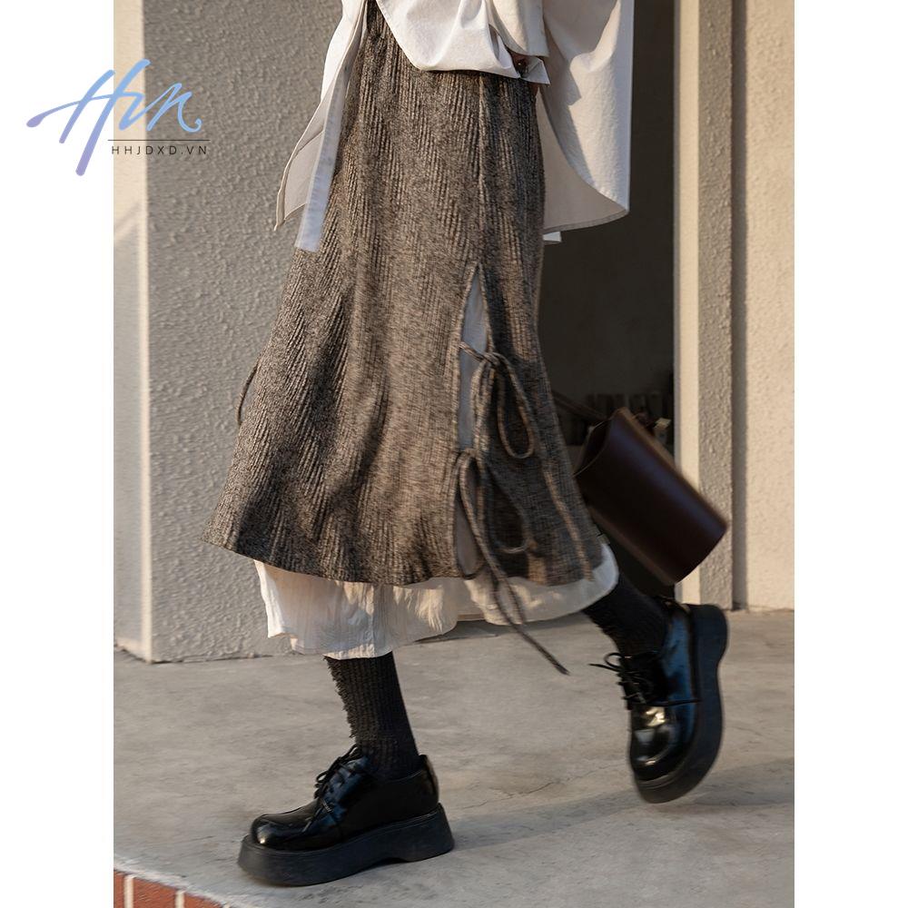 Chân Váy Nhung Lưng Cao Phong Cách Retro Thời Trang Thu Đông Mới 2022 Dành Cho Nữ