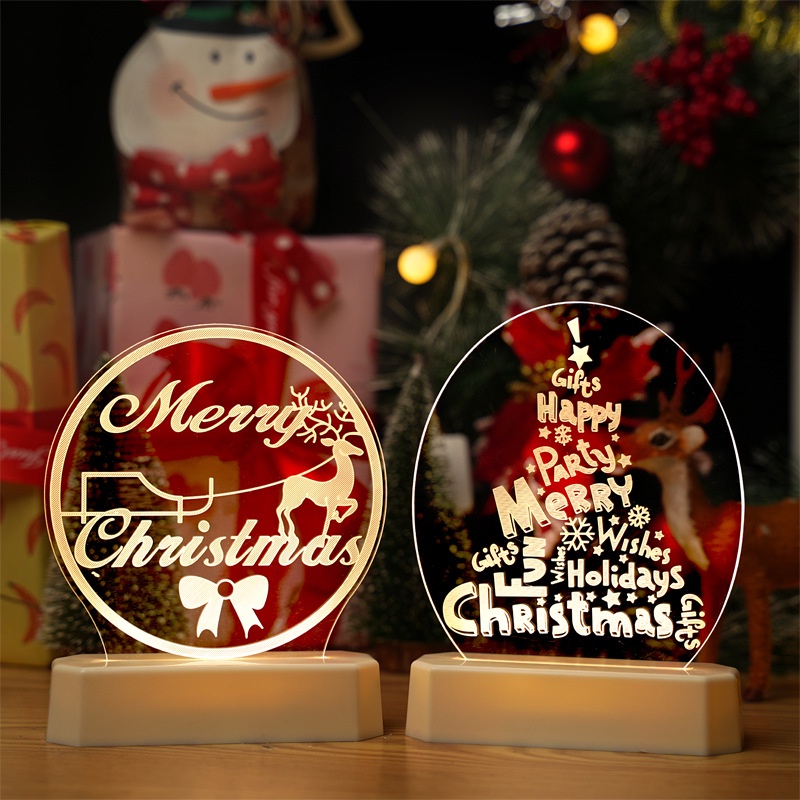 Đèn ngủ, đèn trang trí 3D noel, giáng sinh 3 màu sắc độc đáo